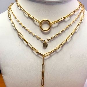 14K goldfill set of 3 necklaces